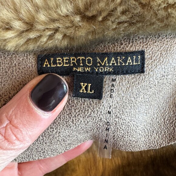 Alberto Makali Suede and Faux Fur Vest Cinch Waist XL - Picture 6 of 10